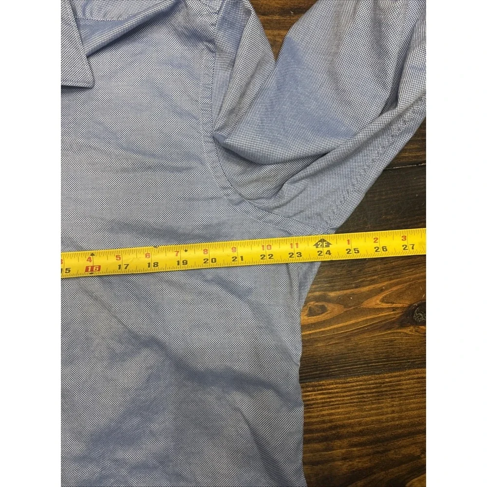 Banana Republic‎ Mens XL Fitted Dress Shirt Blue Woven In Italy Button Down
